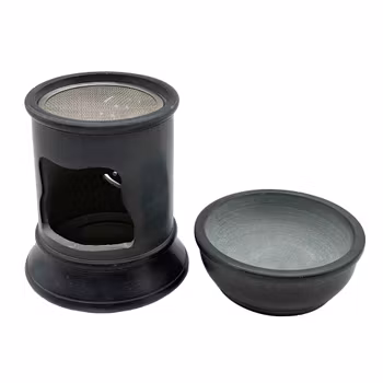 Aromalampa + Rökelsehållare för resin, Grå Sandsten