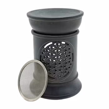 Aromalampa + Rökelsehållare för resin, Grå Sandsten