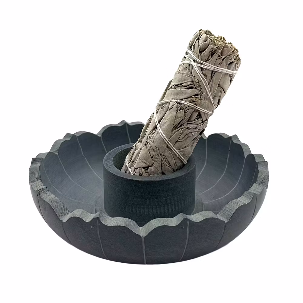 Rökelsehållare för vit salvia, Lotus Sandsten