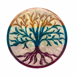 Tree of Life, Round Incense Holder, Stone