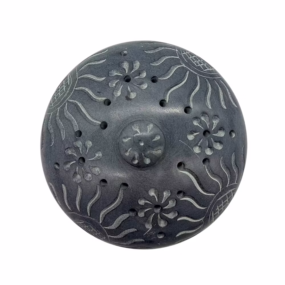 Rund skål med utskuret mönster, Nr 1, Rökelsehållare, Sandsten