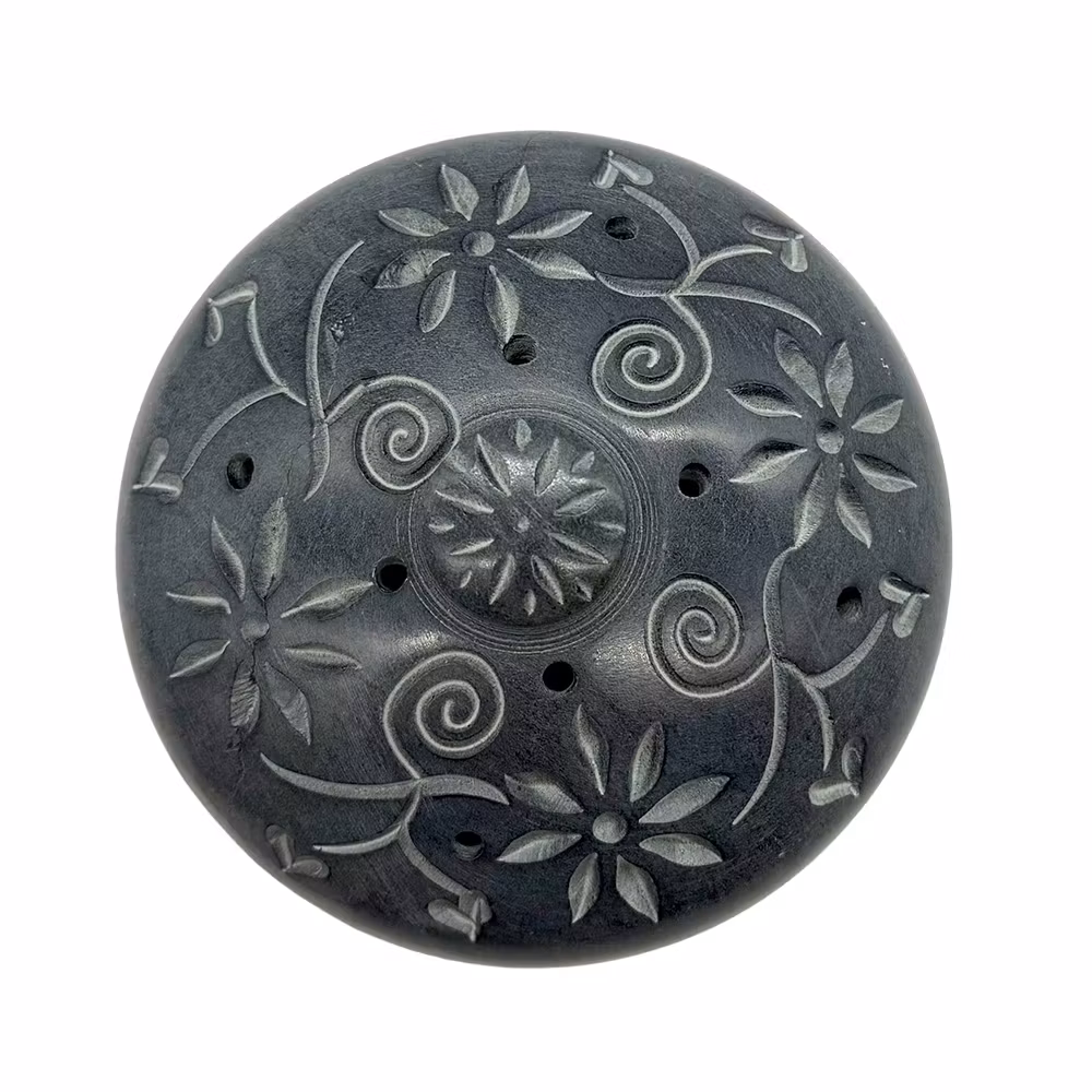 Rund skål med utskuret mönster, Nr 2, Rökelsehållare, Sandsten