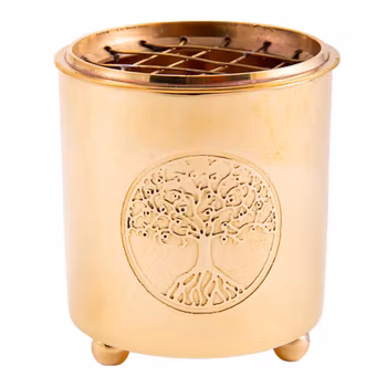 Rökelsebrännare i mässing med Yggdrasil