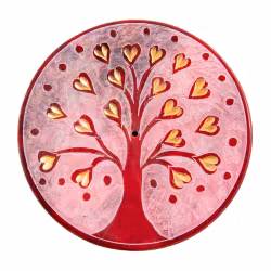 Tree of life, Hjärta röd, rökelsehållare, Täljsten