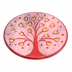 Tree of life, Hjärta röd, rökelsehållare, Täljsten