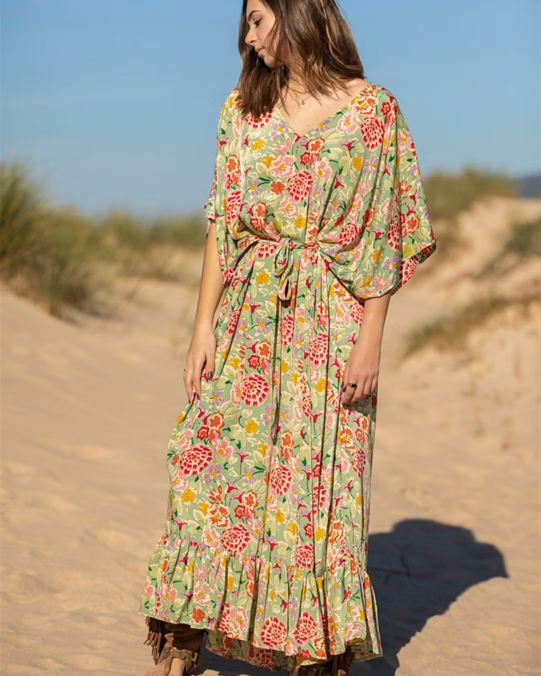 TUNIC FILIPA GREEN FLOWER