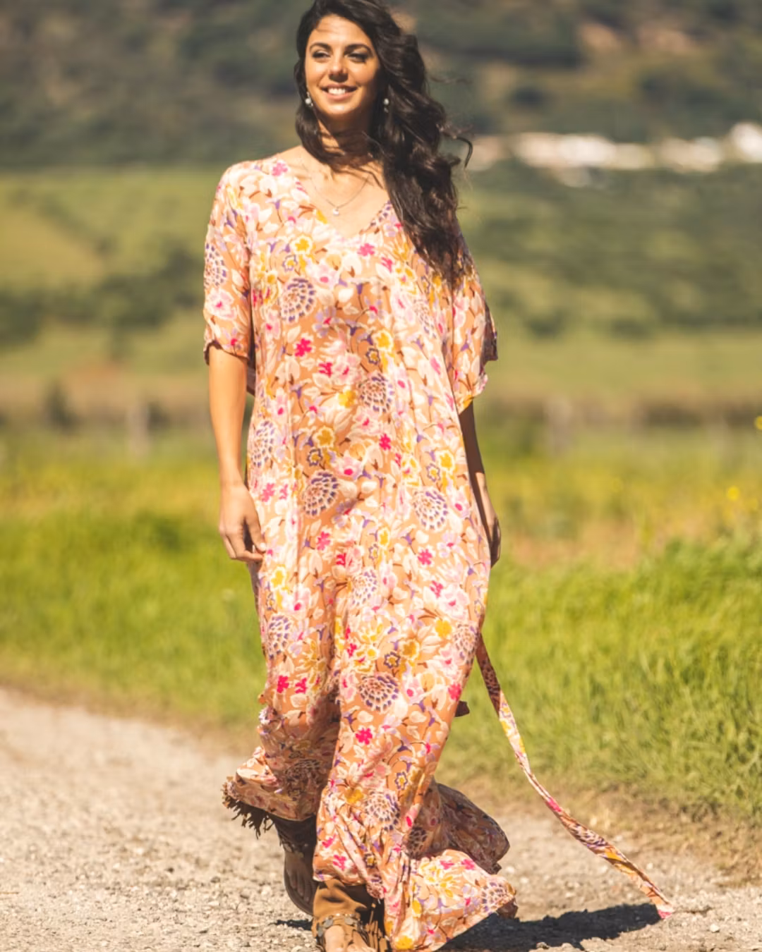 KAFTAN FLOWER PINK