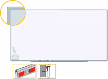 Whiteboard 1205x1005 med aluminiumram