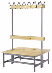 ROBE dobbeltsidig benk med 22 kleskroker 150 cm