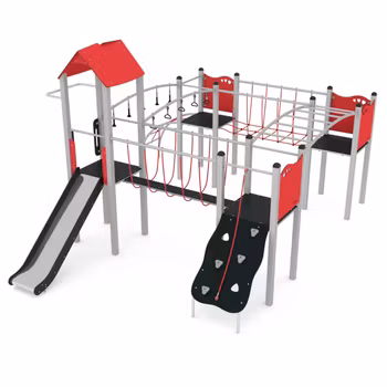 STEEL multilek M, rutschkana, varmförzinkad, svart nylonrep