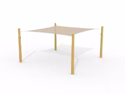 Naturiq solsegel med stolpar 3,6x3,6 m kvadratiskt