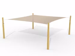 Naturiq solsegel med stolpar 5x5 m kvadratiskt