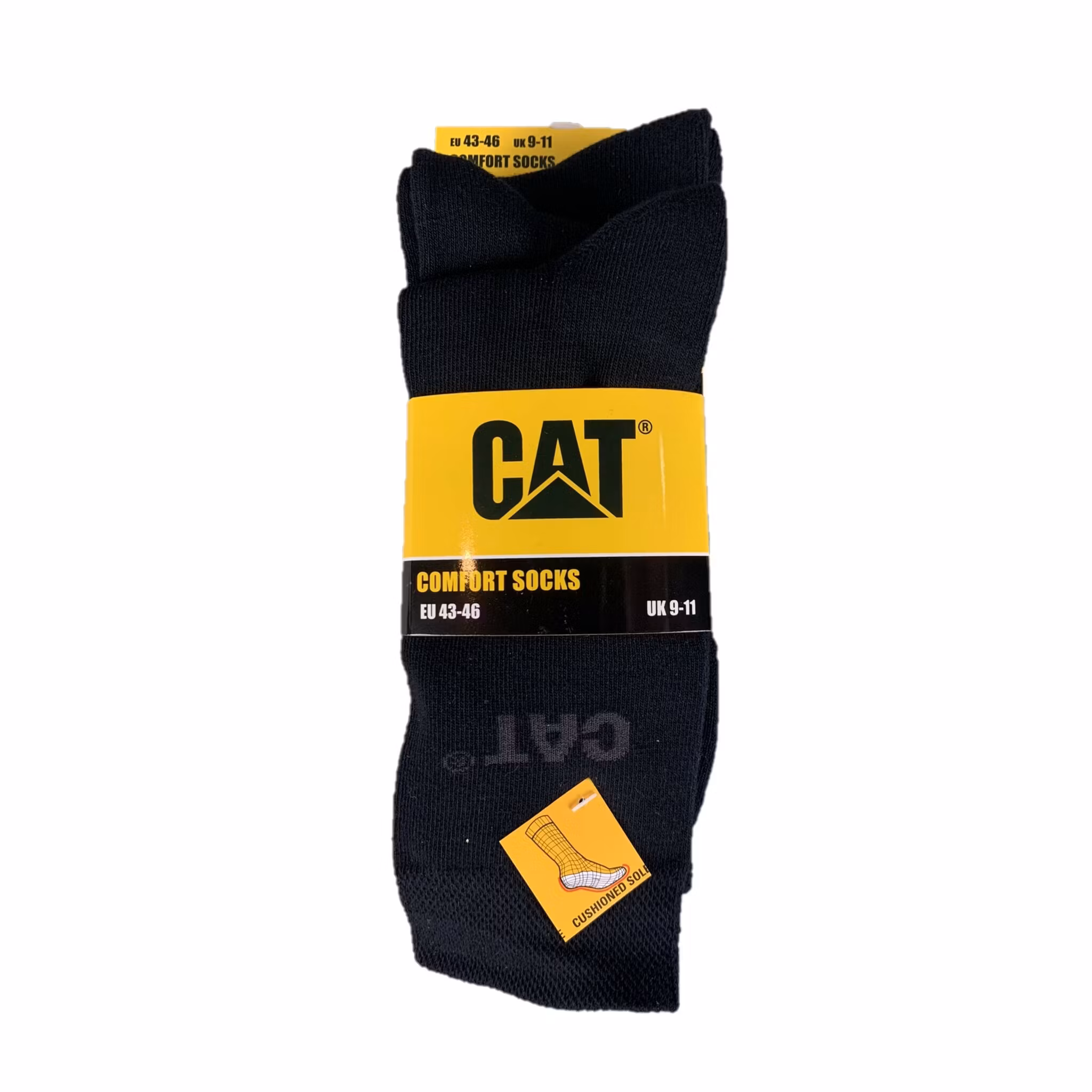Caterpillar 3-par svarta komfortstrumpor 39-42, 43-46
