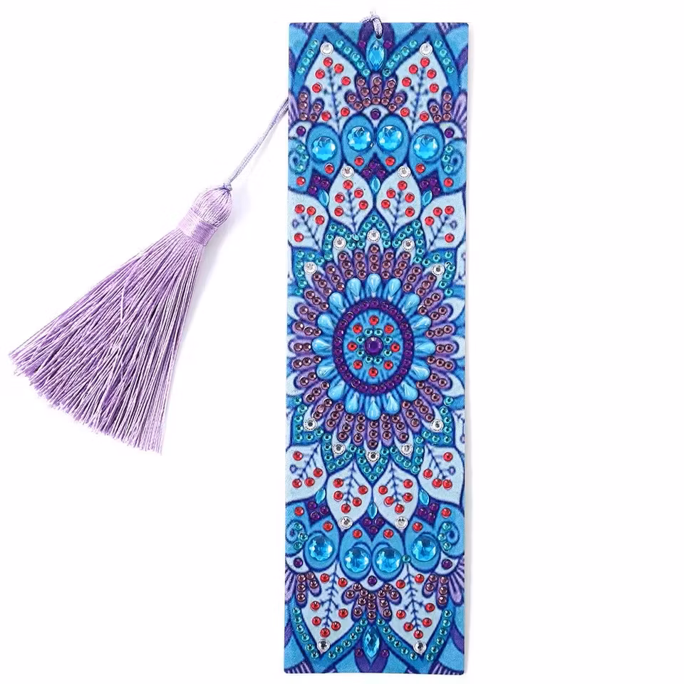 Kopia Diamond Painting Bokmärke - Blålila mandala