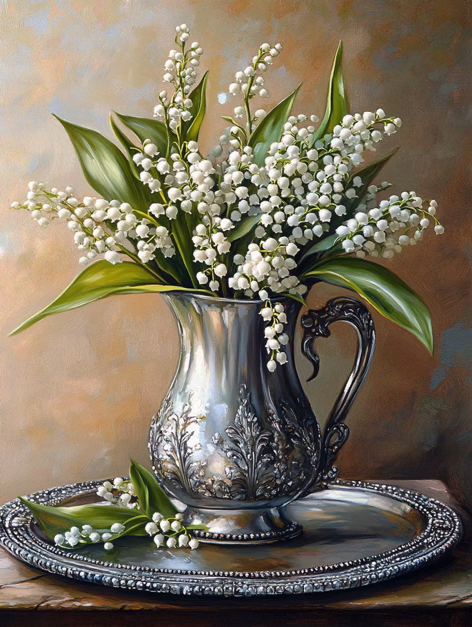 Korsstygn - Liljekonvaljens elegans 30x40cm