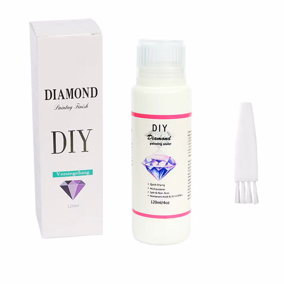 diamond painting, lim, förseglar pärlorna