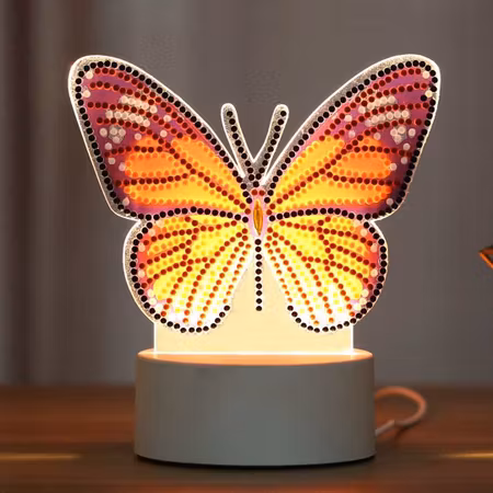 Diamond Painting Bordslampa - Fjäril