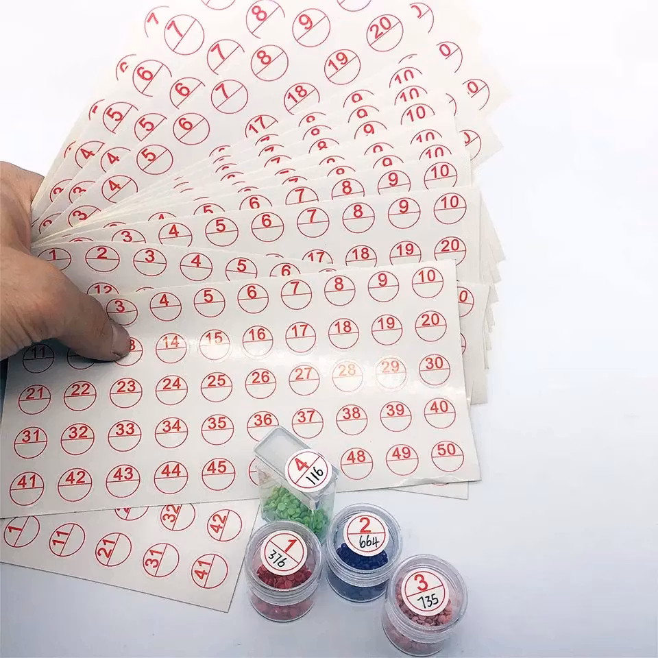 2-pack Etiketter 1-50 nummer