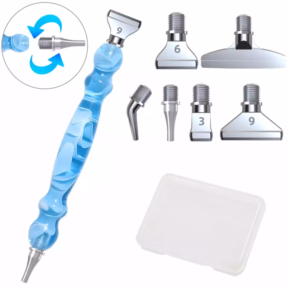 diamond painting, duttpenna, ergonomisk med metalltippar Blå