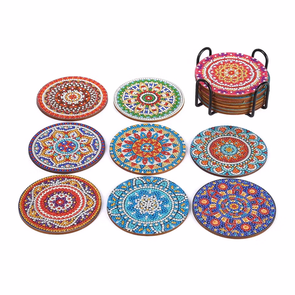 diamond painting glasunderlägg, mandala