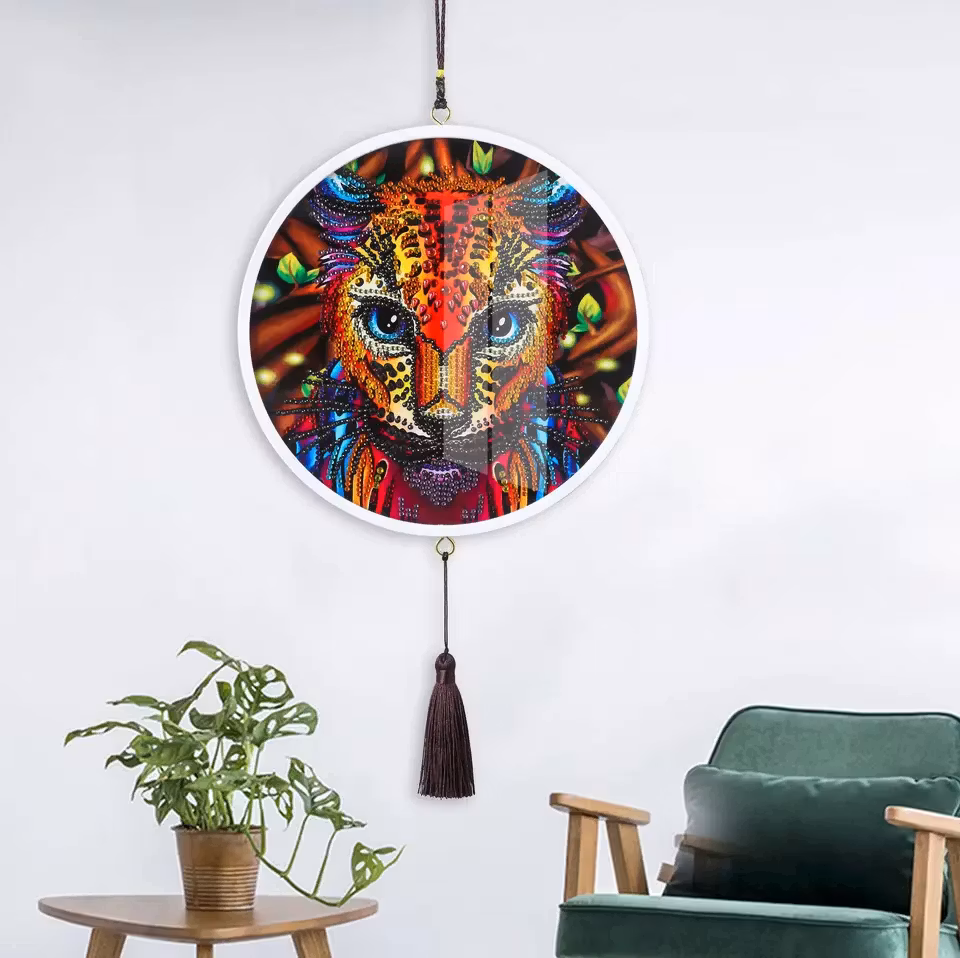 Väggdekoration med glas - Leopard