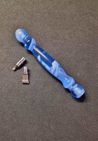 Ergonomisk penna med metalltippar -Blå