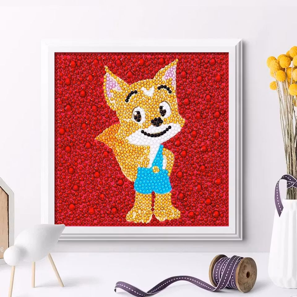 Barntavla, diamond painting, jerry, medföljande träram