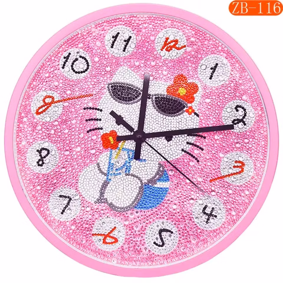 diamond painting, klocka, hello kitty