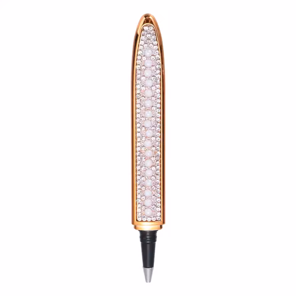 diamond painting, duttpenna ergonomisk med diamanter vit