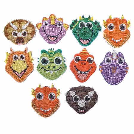 10-pack Diamond Painting Glasunderlägg - Dinosaurier