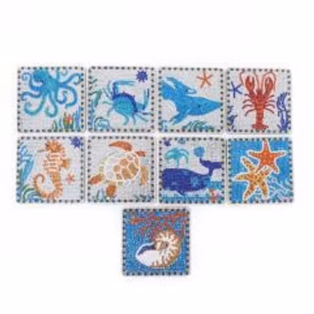 9-pack Diamond Painting Glasunderlägg - Havsdjur