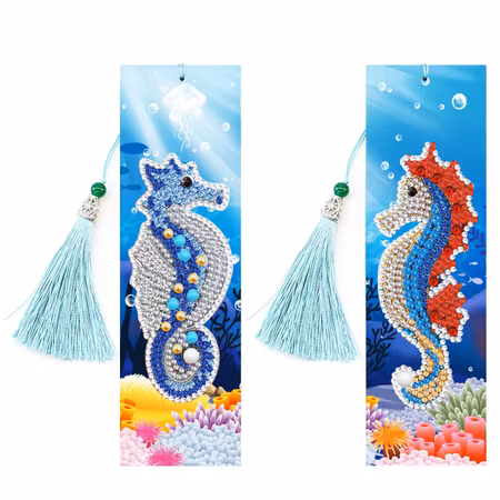 2-pack Diamond Painting Bokmärken - Sjöhästar