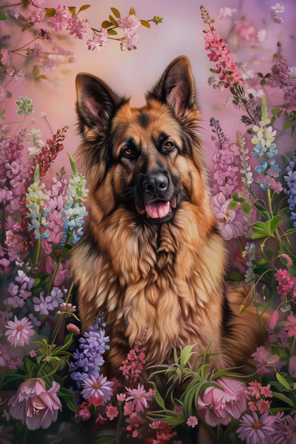 diamond painting, schäfer, blommor