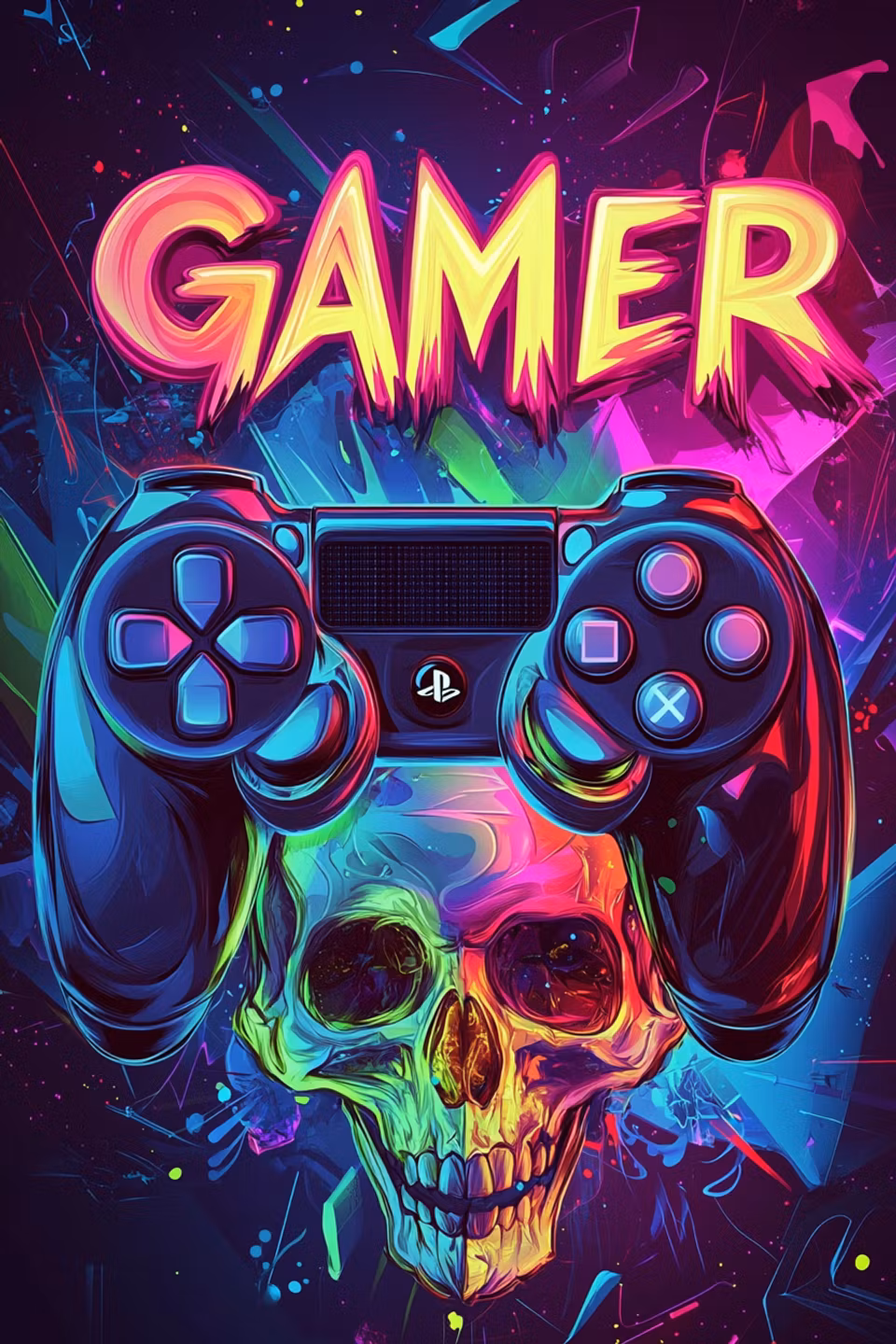 diamond painting, gamertavla med spelkonsoll