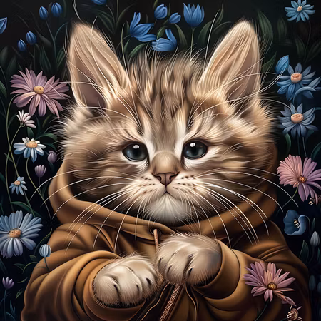 Paint By Number - Coola katten 40x40cm
