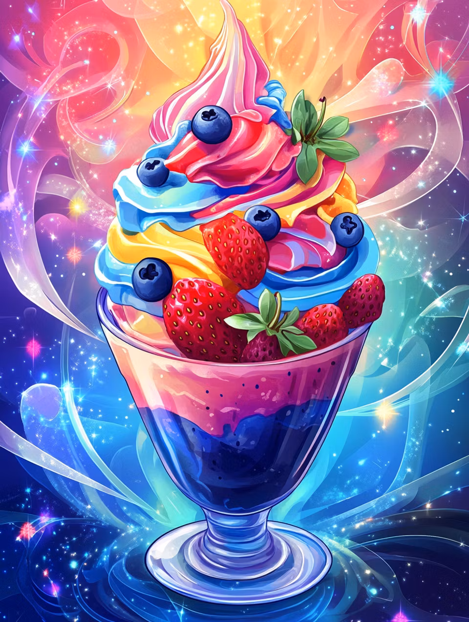 Diamond Painting Akryl - Magisk glassdessert