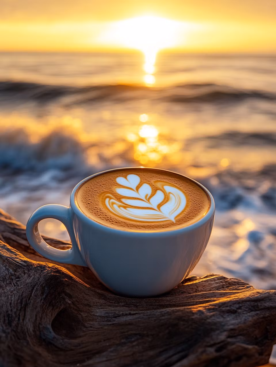 diamond painting, kaffe vid stranden