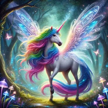 Diamond Painting Akryl - Enhörning i glittrande skog