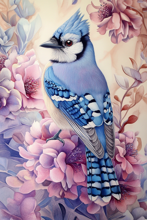 Diamond painting Resin - Blåskrika 40x60cm