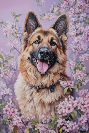 Diamond painting Resin - Schäfer i körsbärsblom 40x60cm