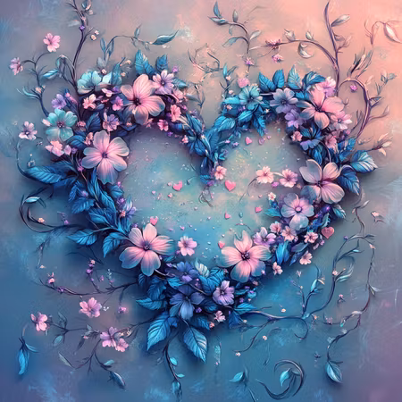 Diamond Painting Akryl - Kärlekens blomsterhjärta