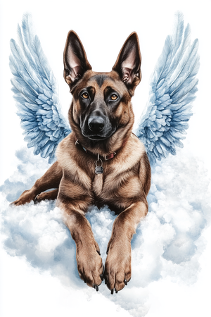 Diamond Painting Akryl - Änglahund med hopp i blicken 20x30cm
