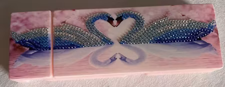 Diamond Painting Pennskrinn Mönstrat - Svanar Rosa