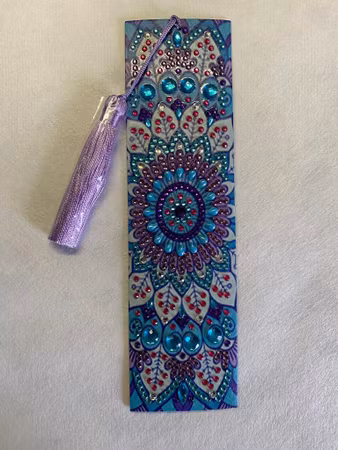 Diamond Painting Bokmärke - Blålila mandala