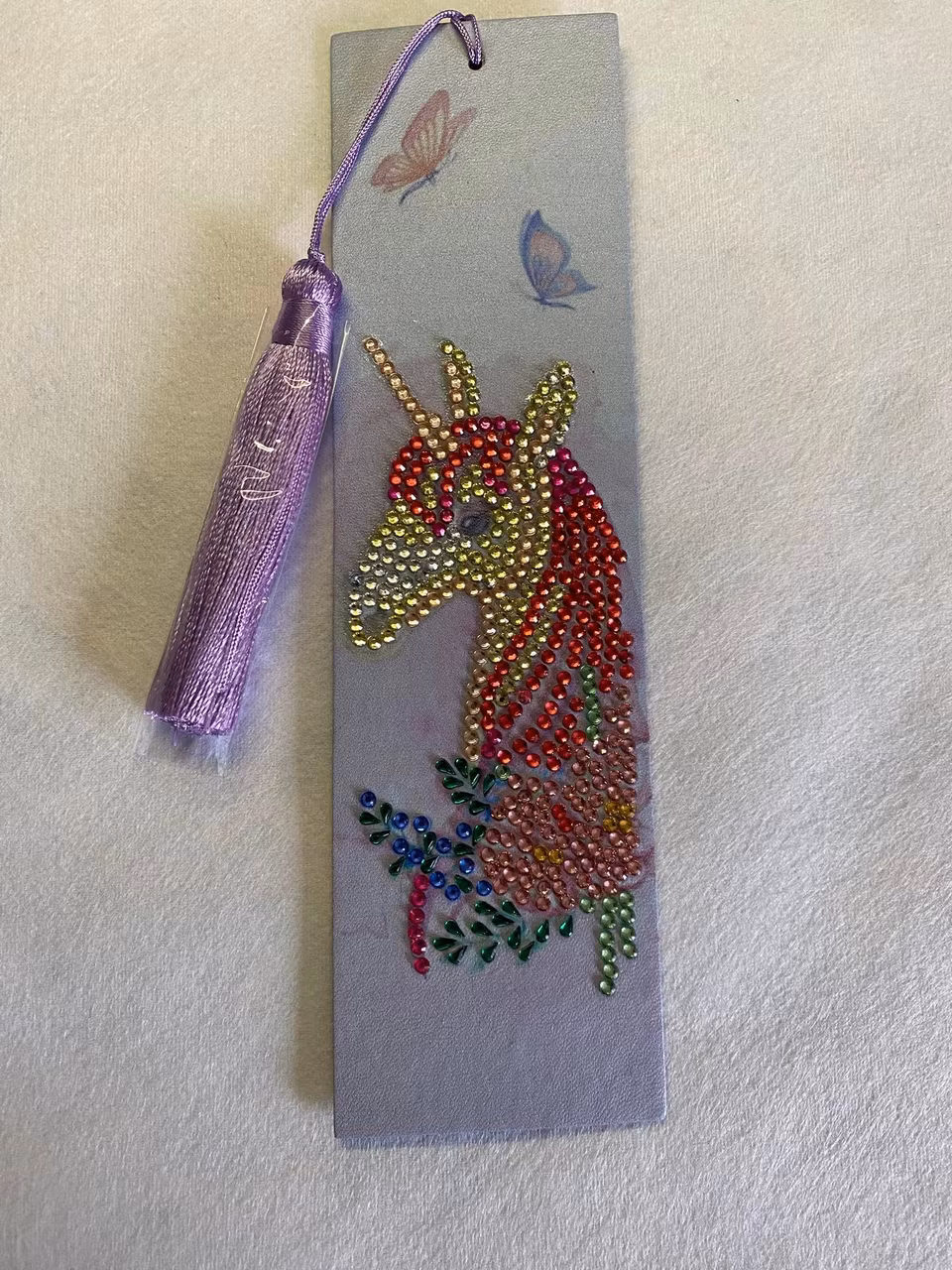 diamond painting bokmärke, diy, unicorn