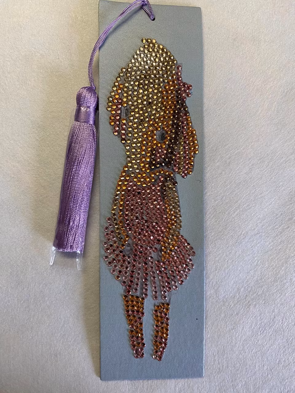 diamond painting bokmärke, diy, ballerina, elefant