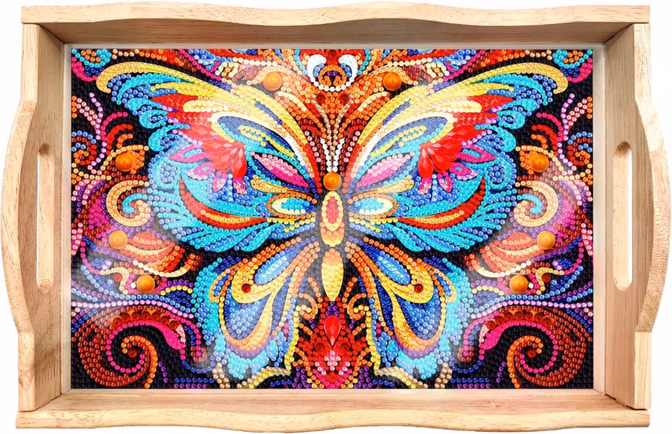 Diamond Painting Serveringsbricka - Fjäril