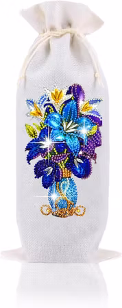 Diamond Painting Presentpåse - Blå blommor i vas