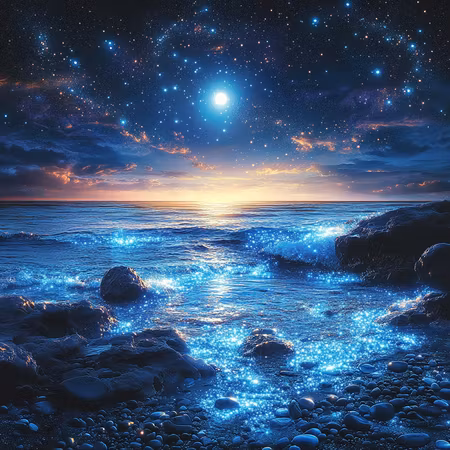 Diamond Painting - Stjärnbeströdd blåljusstrand (Beställningsvara)
