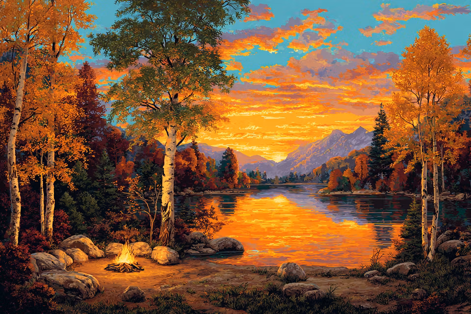 Diamond Painting - Skymning vid sjön (Beställningsvara)